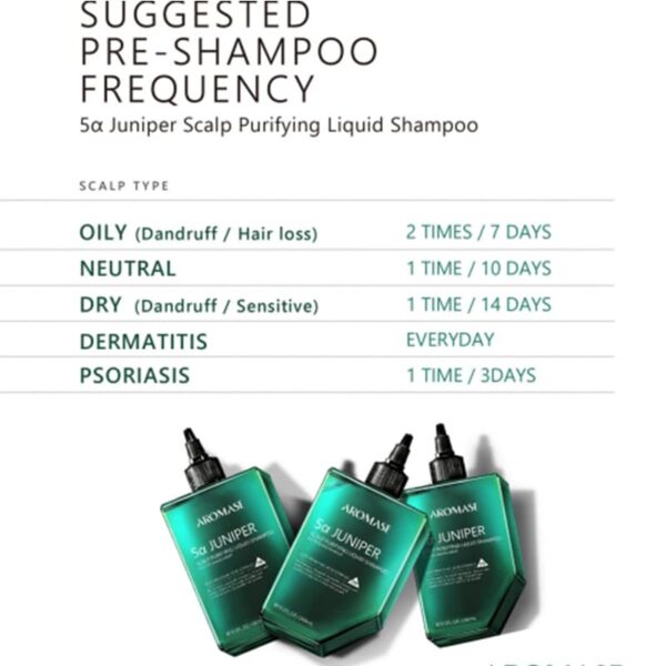 AROMASE 5Α JUNIPER SCALP PURIFYING LIQUID SHAMPOO 260ML - Image 4